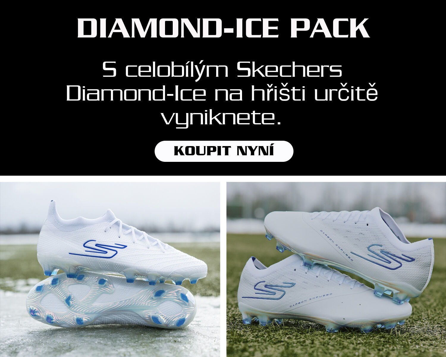 DIAMOND-ICE PACK. The clean, all white Diamond-Ice pack, make you stand out on the pitch in Skechers