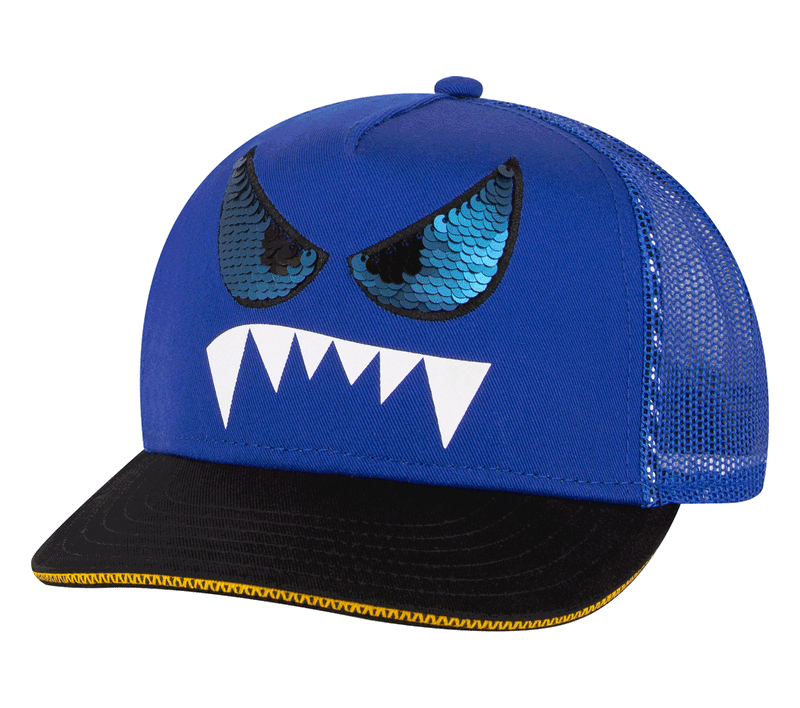 Skechers Monster Eyes Trucker Hat, MODRÝ / ČERNÁ, largeimage number 0