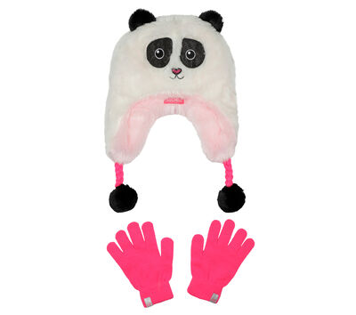 Panda Faux Fur Hat and Gloves Set
