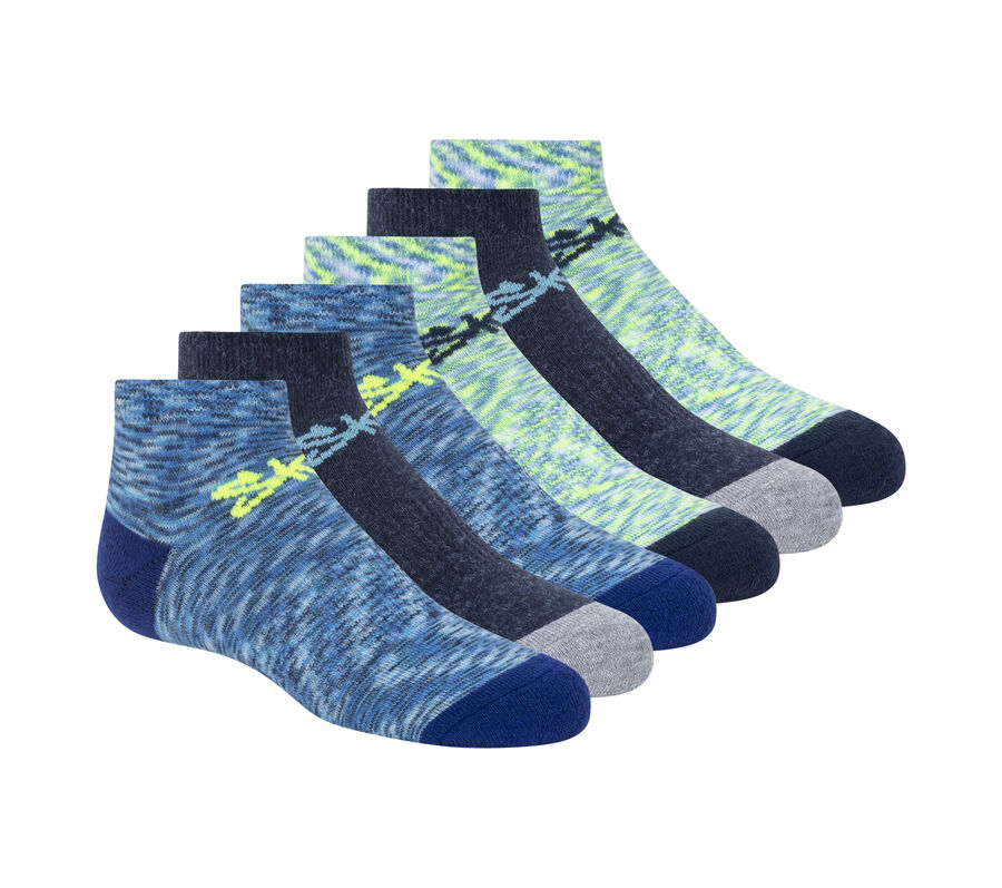6 Pack Space Dye Low Cut Socks, MODRÝ / ŠEDÁ, largeimage number 0