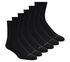 6 Pack Unisex Half Terry Crew Socks, BLACK, swatch