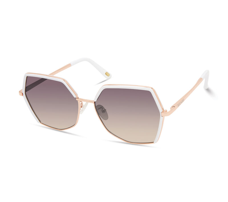 Semi-Rimless Geometric Sunglasses, WHITE, largeimage number 0