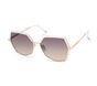 Semi-Rimless Geometric Sunglasses, WHITE, large image number 0