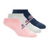 3 Pack No Show Stretch Socks, PINK / NAVY, swatch