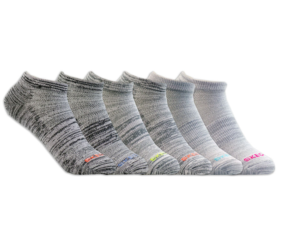 6 Pack Low Cut Sport Stripe Socks, ŠEDÁ, largeimage number 0