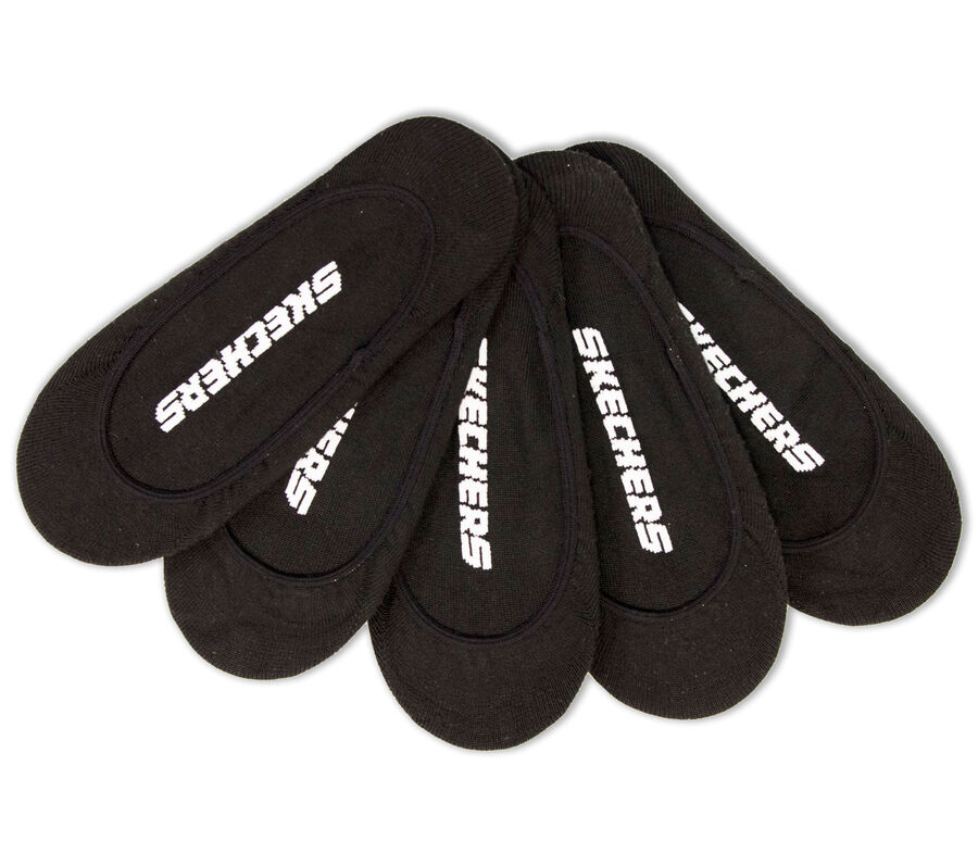 5 Pack Non Terry Solid Liner Socks, BLACK, largeimage number 0