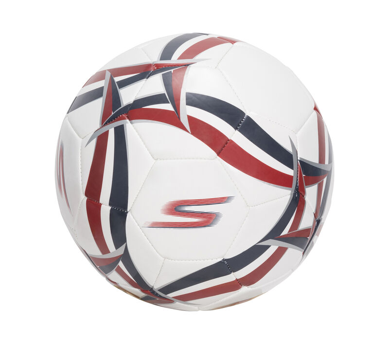 Hex Multi Wide Stripe Size 5 Soccer Ball, BÍLÝ / MODRÝ, largeimage number 0