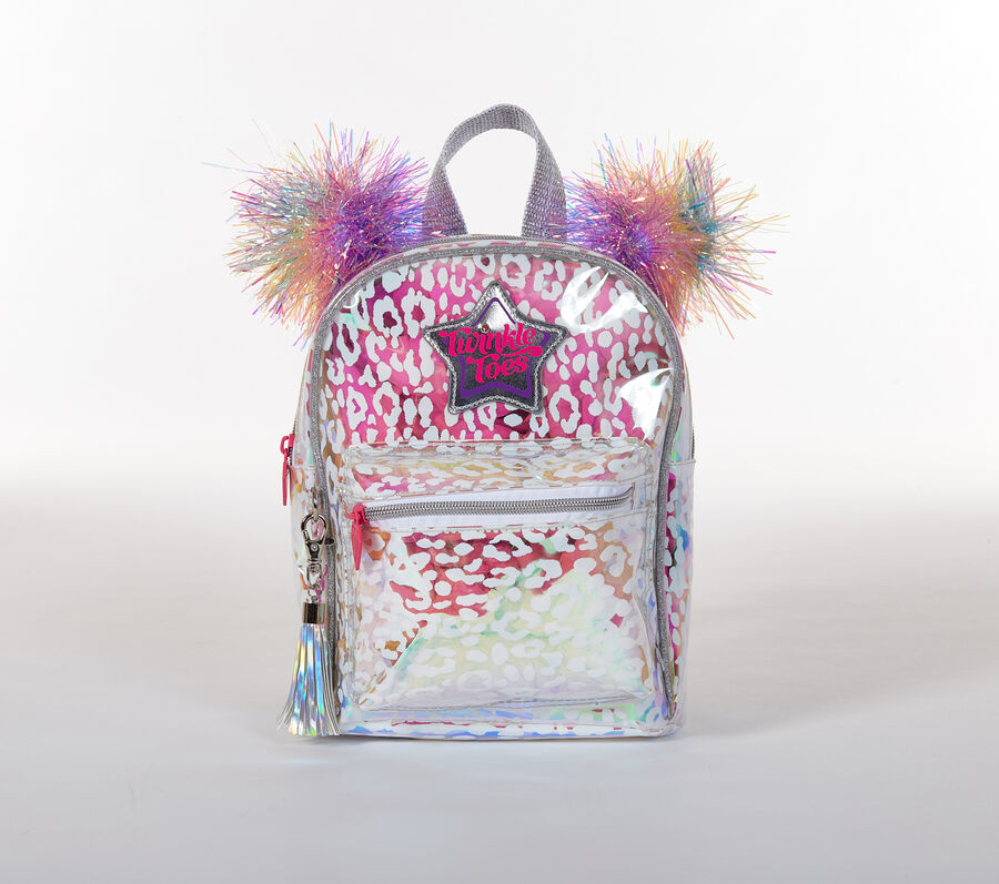 Twinkle Toes: Mini Pom Pom Backpack, CLEAR, largeimage number 0