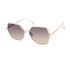 Semi-Rimless Geometric Sunglasses, BÍLÝ, swatch