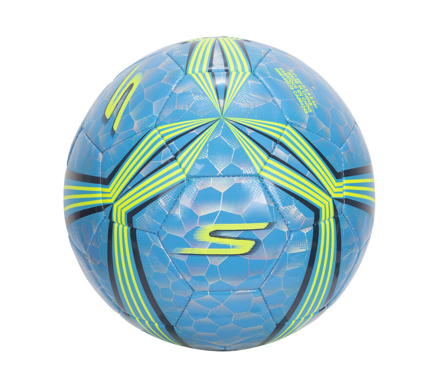 Hex Multi Mini Stripe Size 5 Soccer Ball, STŘÍBRNÁ / SVĚTLE MODRÁ, largeimage number 0
