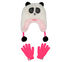 Panda Faux Fur Hat and Gloves Set, KRÉMOVĚ BÍLÝ, swatch