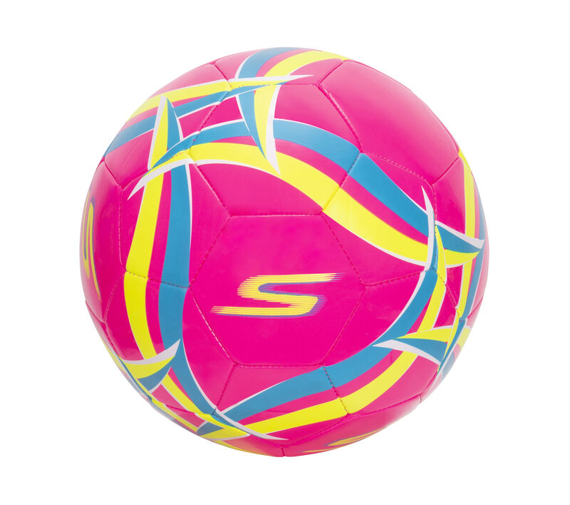 Hex Multi Wide Stripe Size 5 Soccer Ball, RŮŽOVÝ / MODRÝ, largeimage number 0