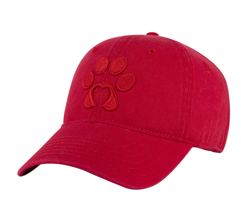 Paw Print Twill Washed Hat, RED, largeimage number 0